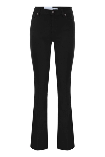 Shop 7 For All Mankind Medium Waist Bootcut Jeans In Black