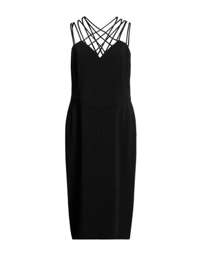 Shop Alberta Ferretti Woman Midi Dress Black Size 10 Viscose, Elastane