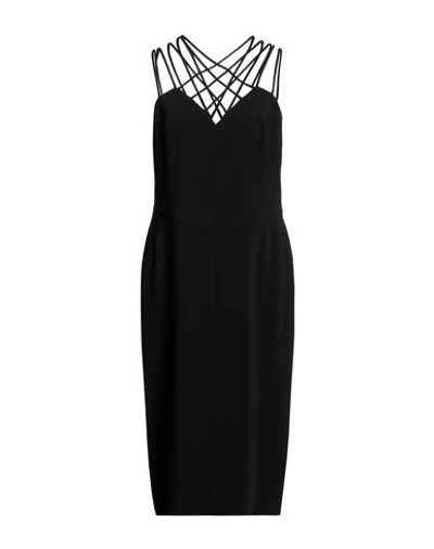 Alberta Ferretti Woman Midi Dress Black Size 6 Viscose, Elastane In Black
