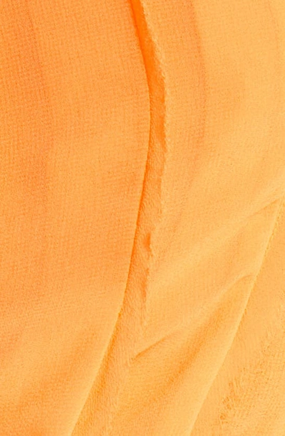 Shop Asos Design Raw Edge Ruffle Chiffon Dress In Orange