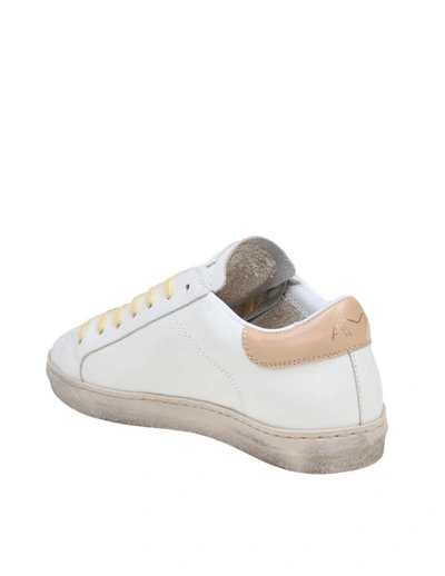 Shop Ama Brand Leather Sneakers In White/multicolor