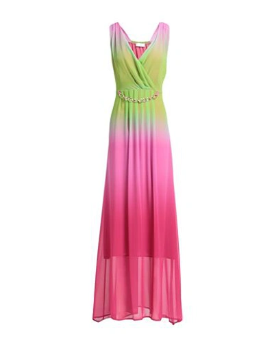 Shop Corte Dei Gonzaga Woman Maxi Dress Green Size 12 Polyester