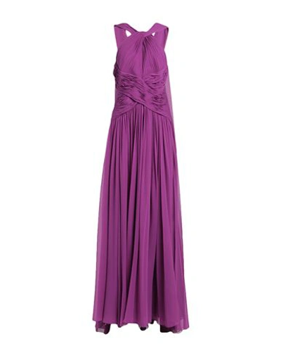 Shop Elie Saab Woman Maxi Dress Mauve Size 10 Silk In Purple