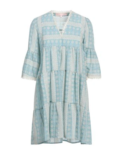 Shop Valerie Khalfon Woman Mini Dress Light Blue Size 8 Cotton