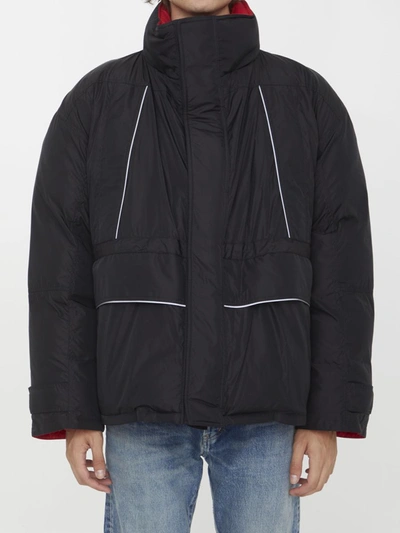 Shop Balenciaga Wrap Parka In Black