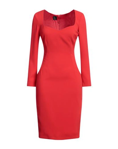 Shop Pinko Woman Midi Dress Red Size 2 Polyester, Elastane