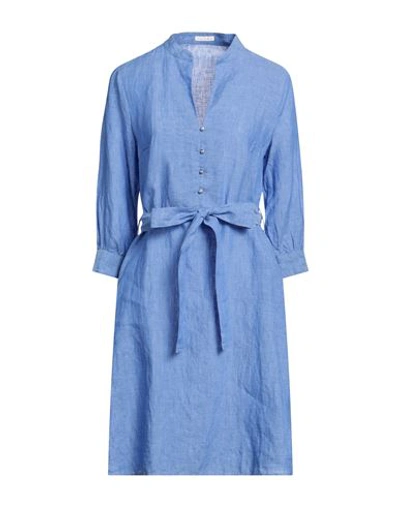 Shop Robert Friedman Woman Midi Dress Pastel Blue Size L Linen