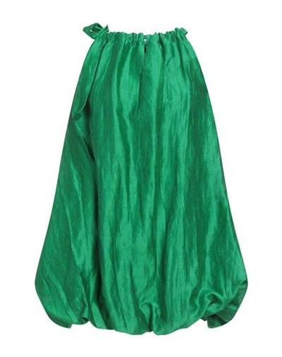 Shop Akep Woman Mini Dress Green Size 4 Linen, Polyester