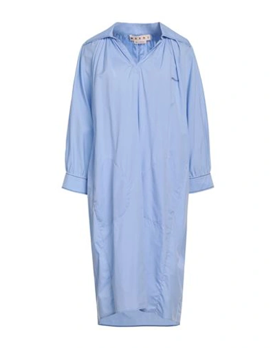 Shop Marni Woman Midi Dress Light Blue Size 10 Cotton
