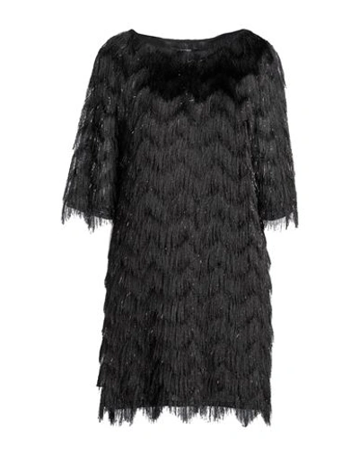 Shop Ana Alcazar Woman Mini Dress Black Size 6 Polyester, Metal, Elastane