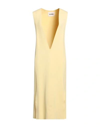 Jil Sander Woman Midi Dress Yellow Size 4 Viscose, Polyamide, Polyester, Elastane In Yellow