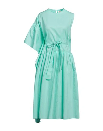 Psophĺa Woman Midi Dress Light Green Size M Cotton In Green