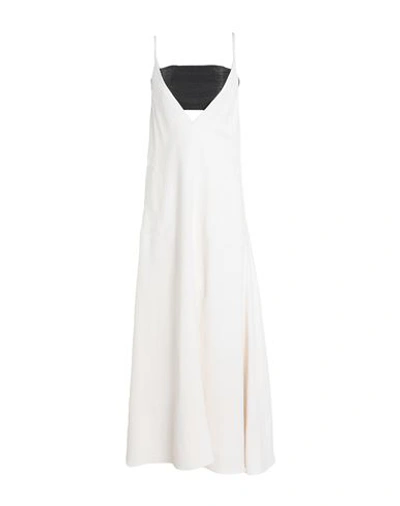 Shop Brunello Cucinelli Woman Maxi Dress Off White Size L Viscose, Linen