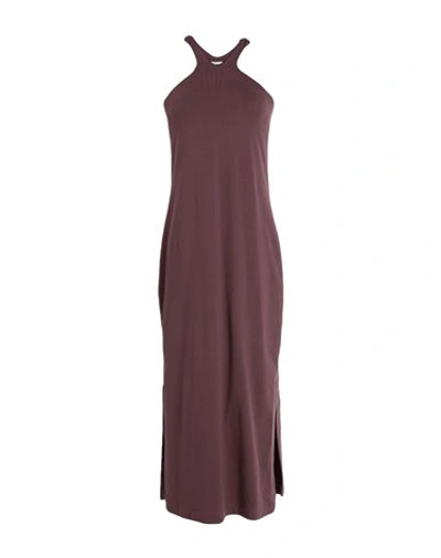 Shop Brunello Cucinelli Woman Midi Dress Mauve Size M Cotton, Elastane In Purple