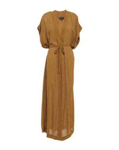 Shop Sophie Deloudi Woman Maxi Dress Camel Size 2 Viscose In Beige