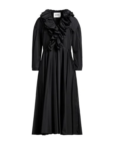 Shop Jil Sander Woman Midi Dress Black Size 4 Polyester