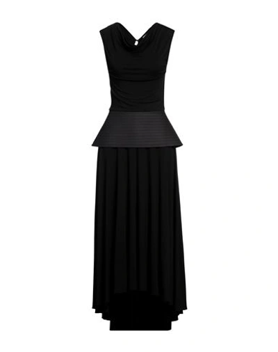 Shop Loewe Woman Maxi Dress Black Size 6 Viscose, Elastane, Wool, Cotton, Polyester