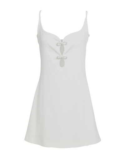 Shop Mach & Mach Woman Mini Dress Ivory Size 10 Viscose, Polyamide, Elastane In White