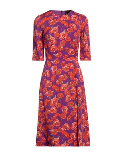 Shop Dolce & Gabbana Woman Mini Dress Mauve Size 4 Silk, Elastane In Purple