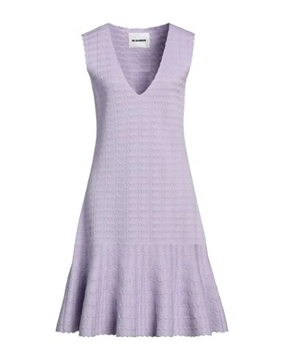 Shop Jil Sander Woman Midi Dress Lilac Size 4 Cotton, Viscose In Purple