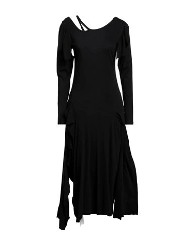 Shop Yohji Yamamoto Woman Midi Dress Black Size 2 Cotton