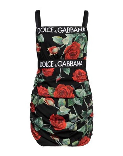 Shop Dolce & Gabbana Woman Mini Dress Black Size 10 Silk, Elastane, Polyester, Polyamide