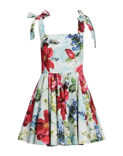 Shop Dolce & Gabbana Woman Mini Dress Sky Blue Size 14 Cotton