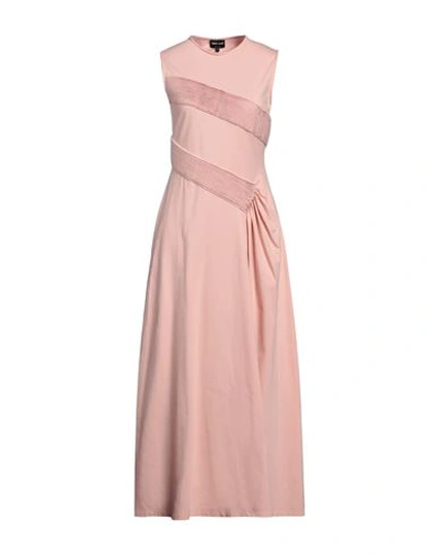 Shop Giorgio Armani Woman Maxi Dress Pink Size 8 Cotton, Elastane