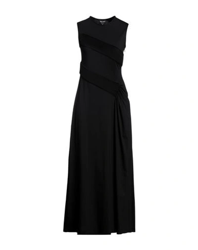 Shop Giorgio Armani Woman Maxi Dress Black Size 10 Cotton, Elastane