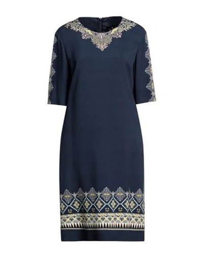 Shop Etro Woman Midi Dress Midnight Blue Size 12 Viscose, Elastane