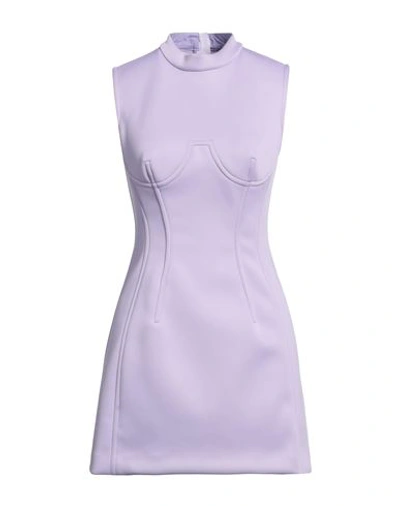 Shop Msgm Woman Mini Dress Lilac Size 6 Polyester, Polyurethane In Purple