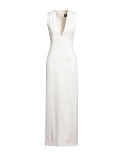 Shop Ann Demeulemeester Woman Maxi Dress White Size 14 Wool, Elastane