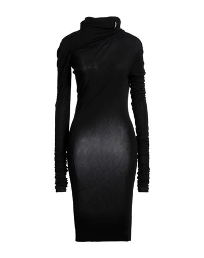 Shop Ann Demeulemeester Woman Midi Dress Black Size M Viscose, Elastane
