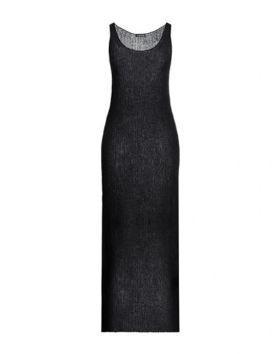 Shop Ann Demeulemeester Woman Maxi Dress Black Size S Polyamide, Cotton, Mohair Wool, Wool
