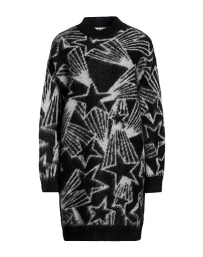 Msgm Woman Mini Dress Black Size M Acrylic, Polyamide, Mohair Wool In Black