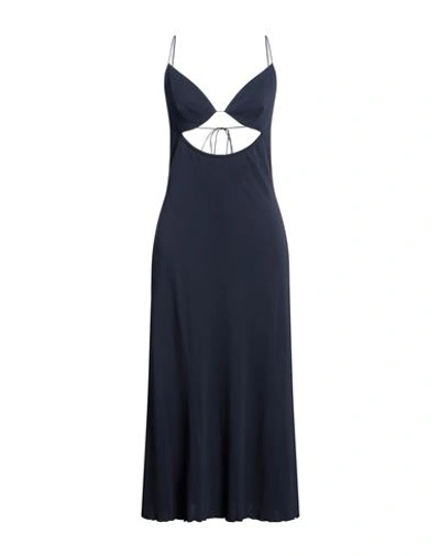Liviana Conti Woman Midi Dress Midnight Blue Size 10 Viscose In Blue
