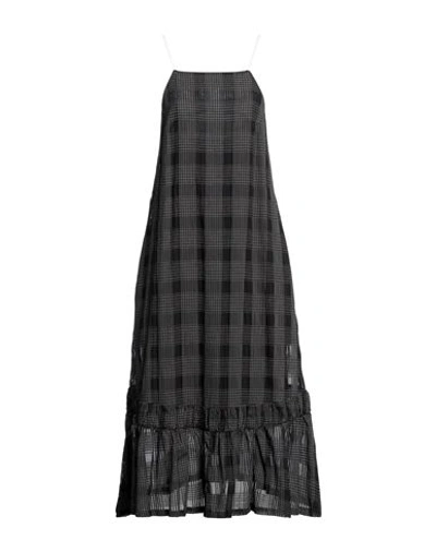 Shop Tela Woman Midi Dress Black Size 4 Polyester, Cotton, Lyocell, Elastane