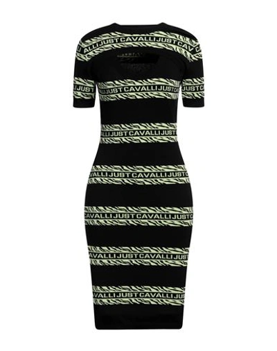 Shop Just Cavalli Woman Midi Dress Black Size M Viscose, Polyester