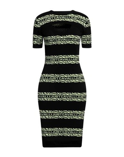 Just Cavalli Woman Midi Dress Black Size S Viscose, Polyester In Black