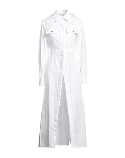 Shop Alexander Mcqueen Woman Overcoat & Trench Coat White Size 2 Cotton