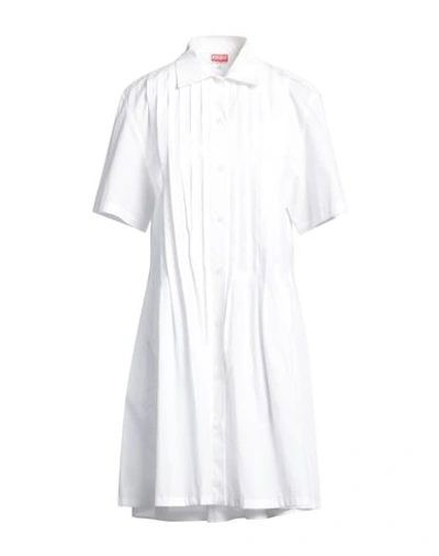Shop Kenzo Woman Mini Dress White Size 6 Cotton