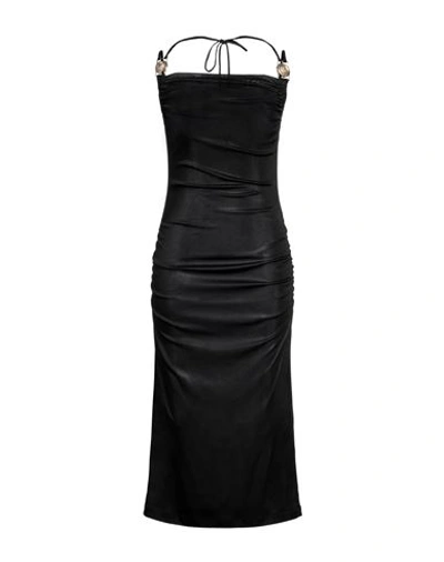 Shop Just Cavalli Woman Midi Dress Black Size 8 Polyester, Elastane