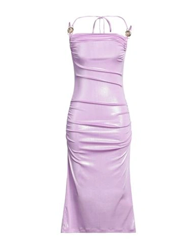 Shop Just Cavalli Woman Midi Dress Lilac Size 4 Polyester, Elastane In Purple