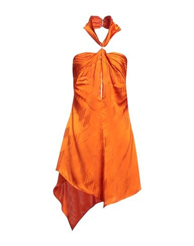 Shop Attico The  Woman Mini Dress Orange Size 4 Viscose