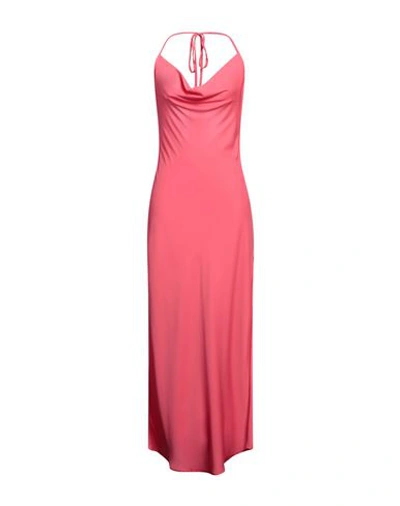Shop Matinee Matineé Woman Maxi Dress Coral Size L Polyester, Elastane In Red