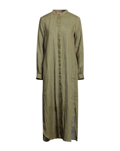 Shop Nouvelle Femme Woman Maxi Dress Military Green Size 8 Linen
