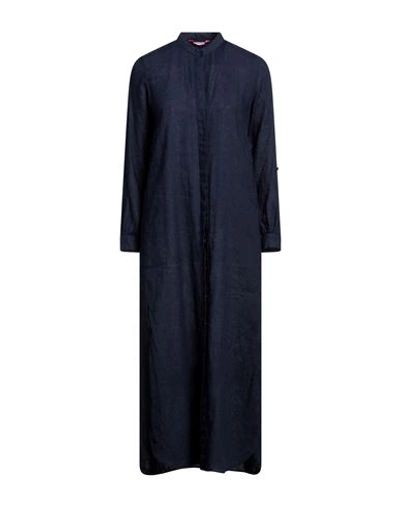 Shop Nouvelle Femme Woman Midi Dress Midnight Blue Size 8 Linen