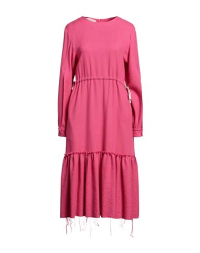 Shop Golden Goose Woman Midi Dress Fuchsia Size S Virgin Wool In Pink