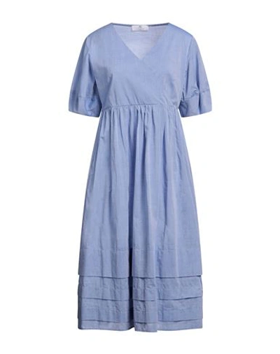 Shop Anna Seravalli Woman Midi Dress Light Blue Size 6 Cotton