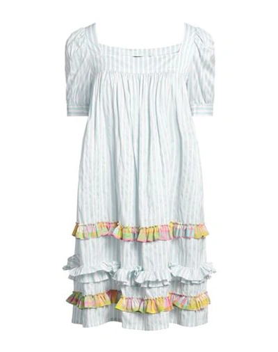 Shop Boutique Moschino Woman Mini Dress Sky Blue Size 10 Cotton, Silk